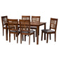 Baxton Studio Deanna Modern Beige Fabric and Dark Brown Finished Wood 7-Piece Dining Set | Dining Sets | Modishstore - 24