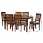 Baxton Studio Deanna Modern Beige Fabric and Dark Brown Finished Wood 7-Piece Dining Set | Dining Sets | Modishstore - 23