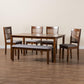 Baxton Studio Deanna Modern Beige Fabric and Dark Brown Finished Wood 6-Piece Dining Set | Dining Sets | Modishstore - 25