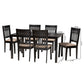 Baxton Studio Genesis Modern Beige Fabric and Dark Brown Finished Wood 7-Piece Dining Set | Dining Sets | Modishstore - 3