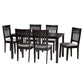 Baxton Studio Genesis Modern Grey Fabric and Dark Brown Finished Wood 7-Piece Dining Set | Dining Sets | Modishstore - 4