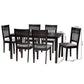 Baxton Studio Genesis Modern Grey Fabric and Dark Brown Finished Wood 7-Piece Dining Set | Dining Sets | Modishstore - 3