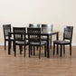 Baxton Studio Genesis Modern Grey Fabric and Dark Brown Finished Wood 7-Piece Dining Set | Dining Sets | Modishstore - 2