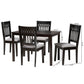 Baxton Studio Genesis Modern Grey Fabric and Dark Brown Finished Wood 5-Piece Dining Set | Dining Sets | Modishstore - 3