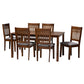 Baxton Studio Genesis Modern Grey Fabric and Walnut Brown Finished Wood 7-Piece Dining Set | Dining Sets | Modishstore - 4