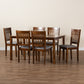 Baxton Studio Genesis Modern Grey Fabric and Walnut Brown Finished Wood 7-Piece Dining Set | Dining Sets | Modishstore - 2