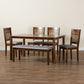 Baxton Studio Genesis Modern Grey Fabric and Walnut Brown Finished Wood 6-Piece Dining Set | Dining Sets | Modishstore - 3