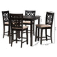 Baxton Studio Abigail Modern Beige Fabric and Dark Brown Finished Wood 5-Piece Pub Set | Bar Stools & Table | Modishstore - 3