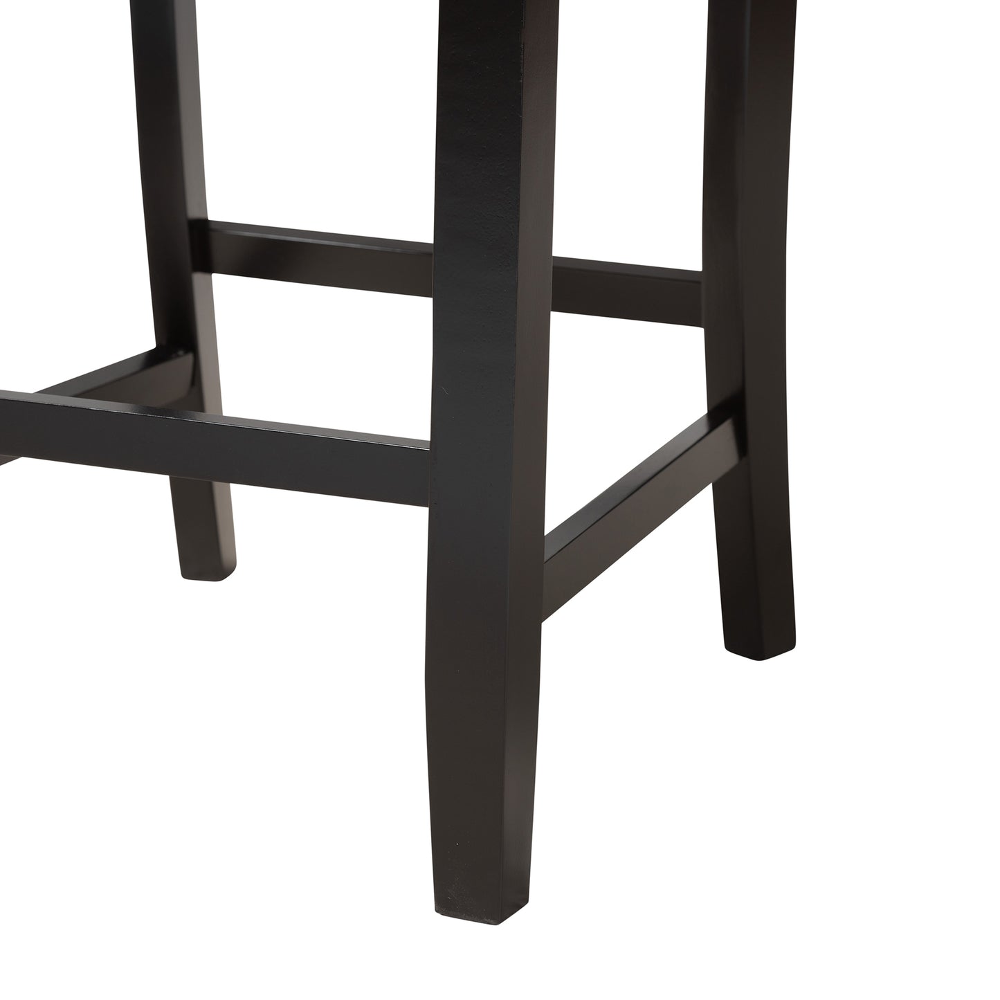 Baxton Studio Abigail Modern Grey Fabric and Dark Brown Finished Wood 5-Piece Pub Set | Bar Stools & Table | Modishstore - 9