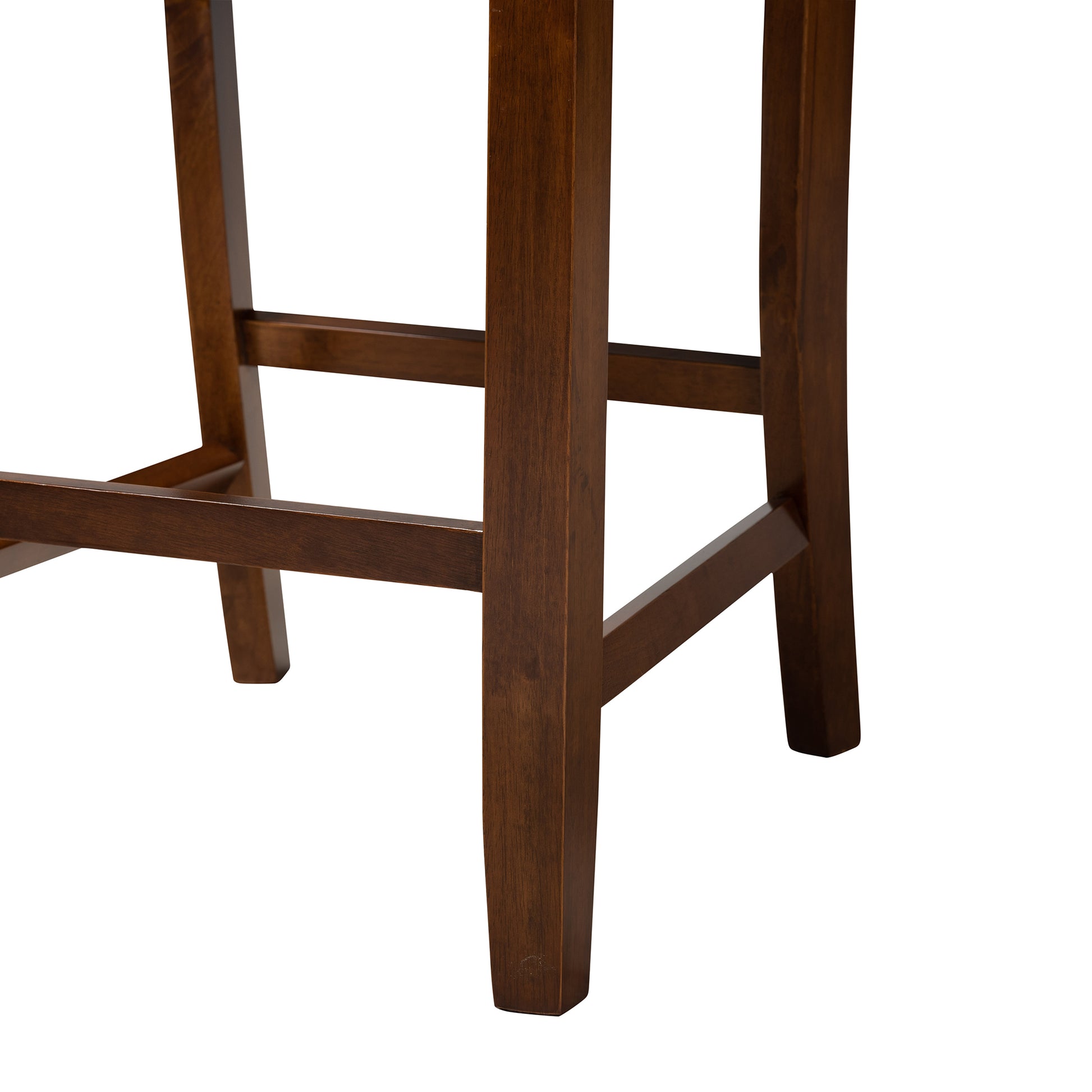 Baxton Studio Abigail Modern Grey Fabric and Walnut Brown Finished Wood 5-Piece Pub Set | Bar Stools & Table | Modishstore - 9