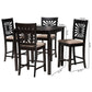 Baxton Studio Olympia Modern Beige Fabric and Espresso Brown Finished Wood 5-Piece Pub Set | Bar Stools & Table | Modishstore - 3