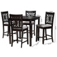 Baxton Studio Olympia Modern Beige Fabric and Espresso Brown Finished Wood 5-Piece Pub Set | Bar Stools & Table | Modishstore - 13