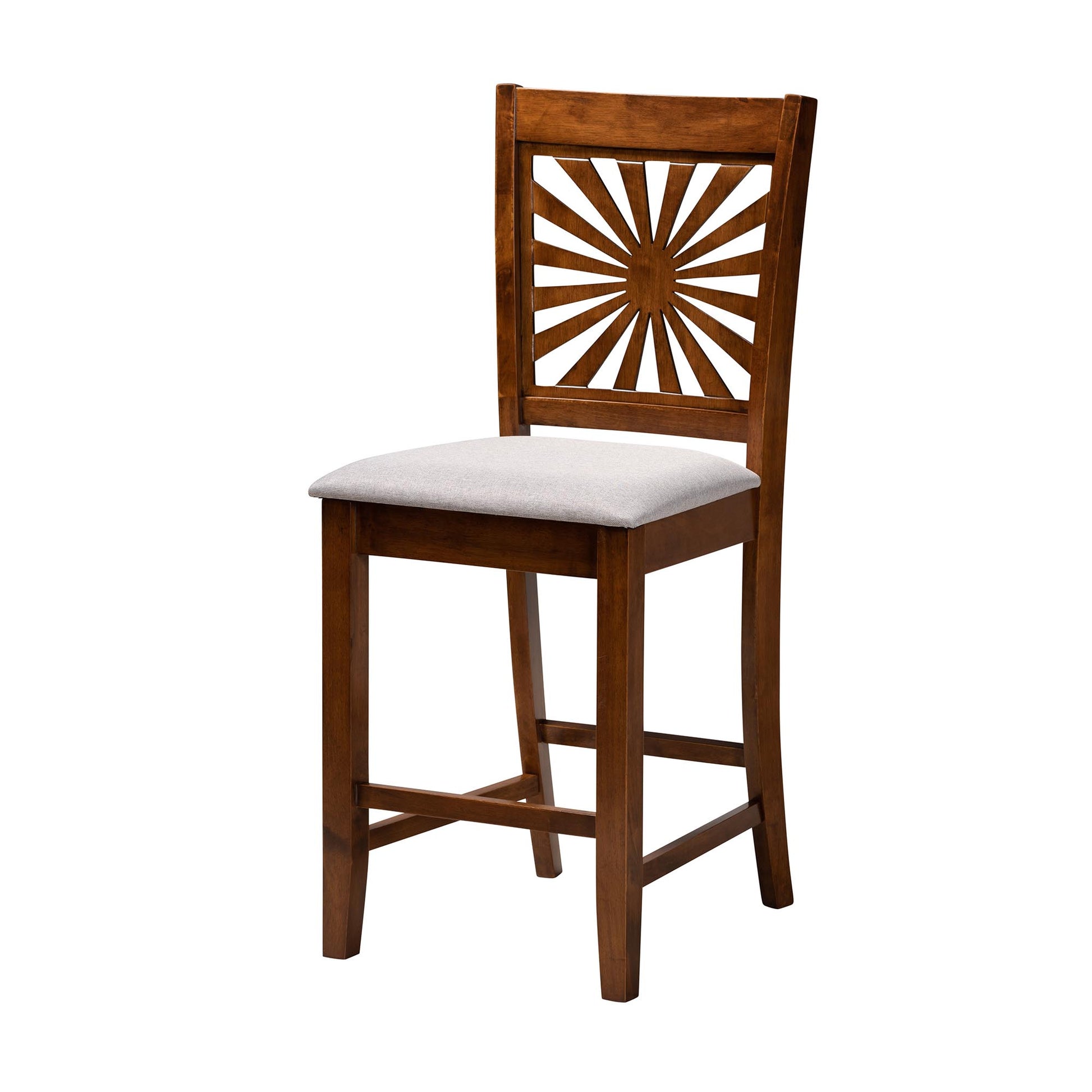 Baxton Studio Olympia Modern Beige Fabric and Espresso Brown Finished Wood 5-Piece Pub Set | Bar Stools & Table | Modishstore - 25