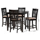 Baxton Studio Deanna Modern Beige Fabric and Dark Brown Finished Wood 5-Piece Pub Set | Bar Stools & Table | Modishstore - 3