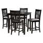 Baxton Studio Deanna Modern Beige Fabric and Dark Brown Finished Wood 5-Piece Pub Set | Bar Stools & Table | Modishstore - 14