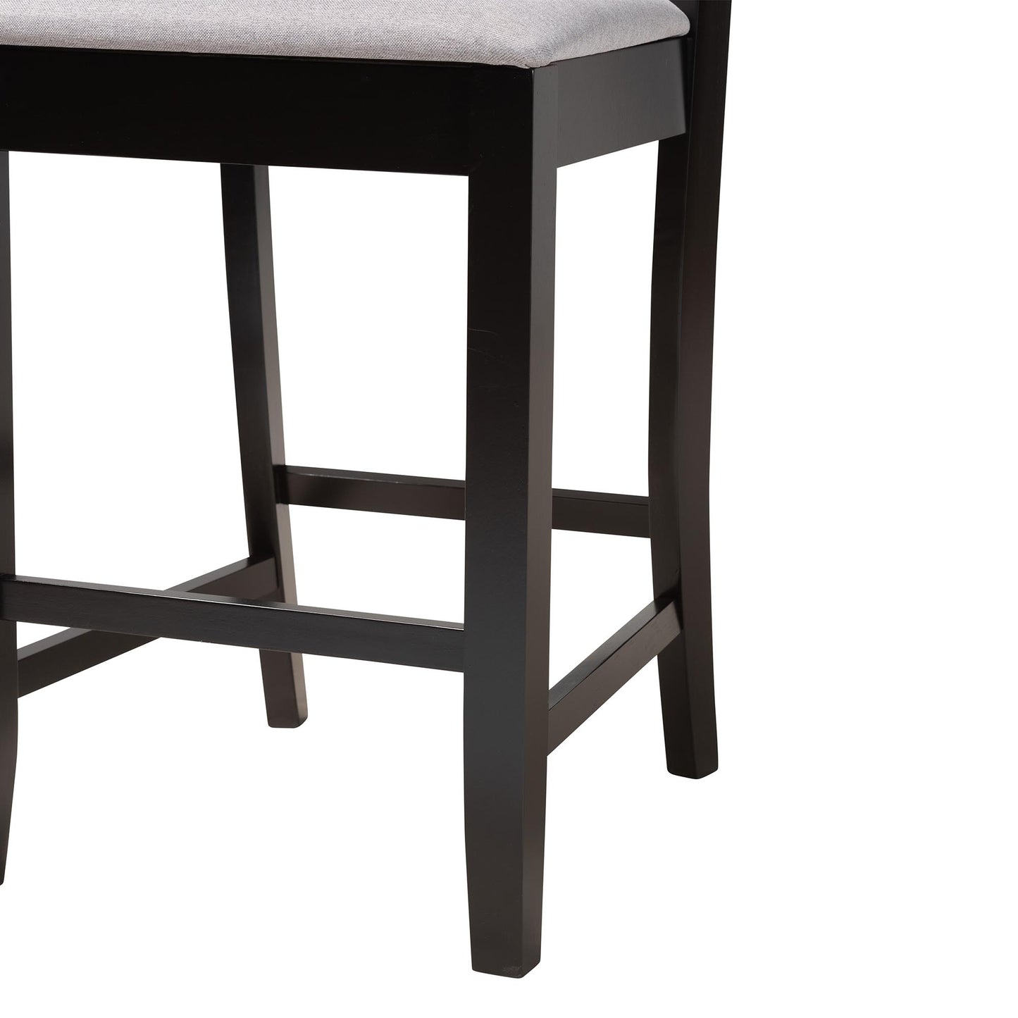 Baxton Studio Deanna Modern Beige Fabric and Dark Brown Finished Wood 5-Piece Pub Set | Bar Stools & Table | Modishstore - 19