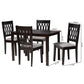 Baxton Studio Florencia Modern Beige Fabric and Espresso Brown Finished Wood 5-Piece Dining Set | Dining Sets | Modishstore - 13