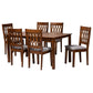 Baxton Studio Florencia Modern Beige Fabric and Espresso Brown Finished Wood 7-Piece Dining Set | Dining Sets | Modishstore - 24