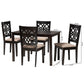 Baxton Studio Abigail Modern Beige Fabric and Dark Brown Finished Wood 5-Piece Dining Set | Dining Sets | Modishstore - 3