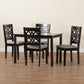 Baxton Studio Abigail Modern Grey Fabric and Dark Brown Finished Wood 5-Piece Dining Set | Dining Sets | Modishstore - 2