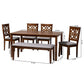 Baxton Studio Abigail Modern Grey Fabric and Walnut Brown Finished Wood 6-Piece Dining Set | Dining Sets | Modishstore - 4