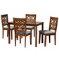 Baxton Studio Abigail Modern Grey Fabric and Walnut Brown Finished Wood 5-Piece Dining Set | Dining Sets | Modishstore - 4