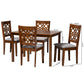 Baxton Studio Abigail Modern Grey Fabric and Walnut Brown Finished Wood 5-Piece Dining Set | Dining Sets | Modishstore - 3