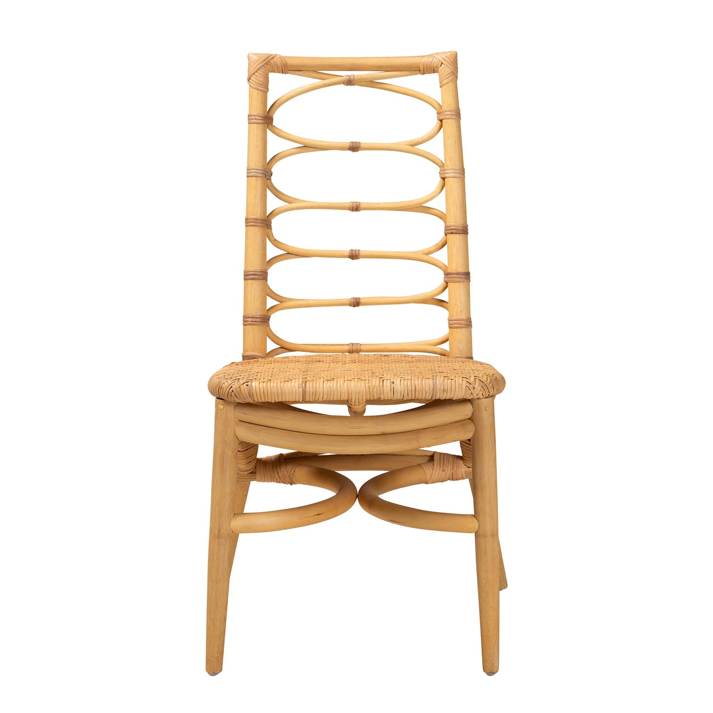 Baxton Studio bali & pari Lisbon Modern Bohemian Natural Rattan Dining Chair | Dining Chairs | Modishstore - 3