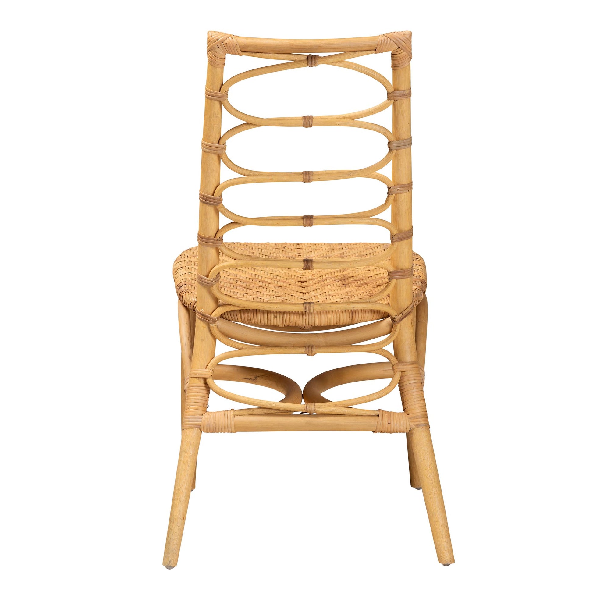 Baxton Studio bali & pari Lisbon Modern Bohemian Natural Rattan Dining Chair | Dining Chairs | Modishstore - 5