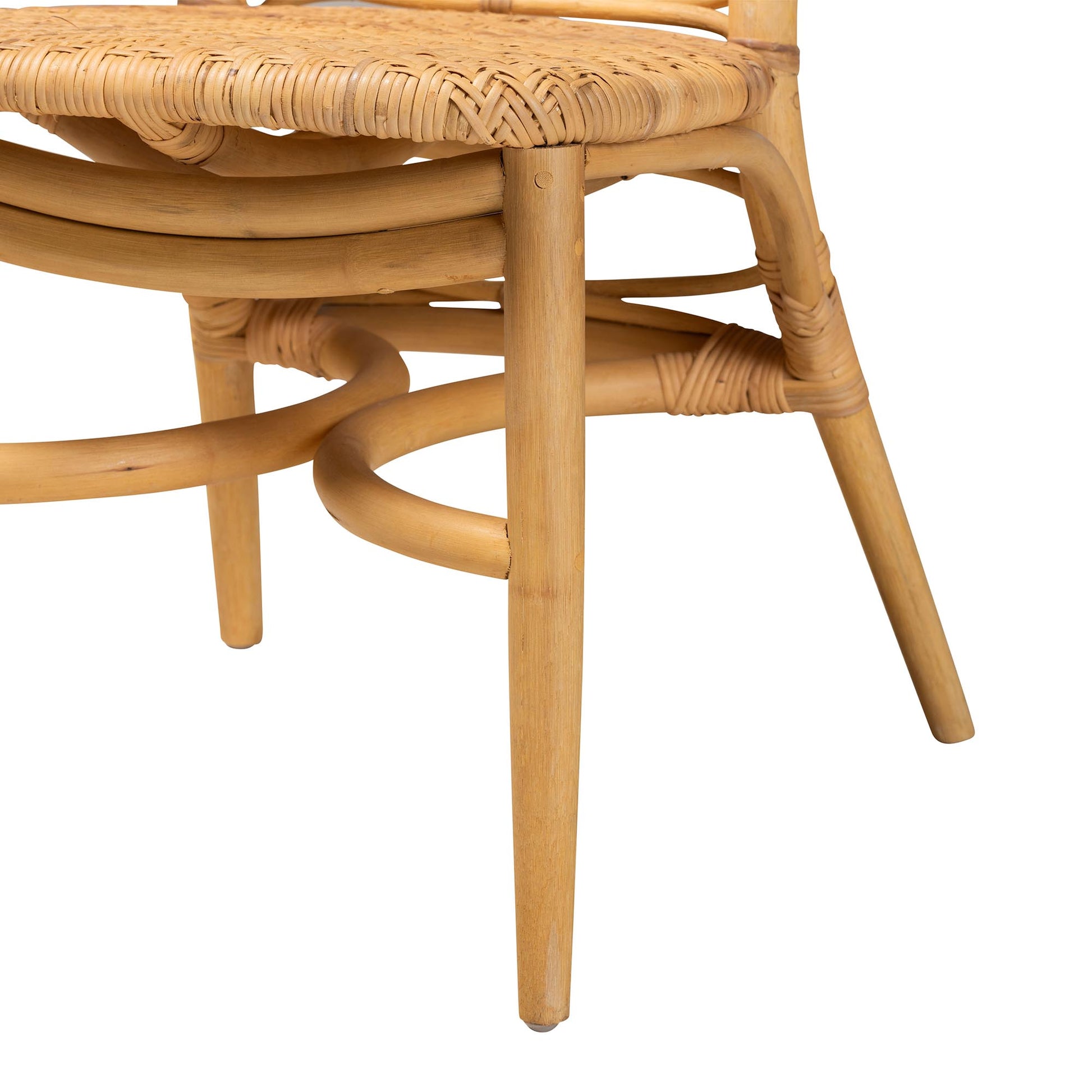 Baxton Studio bali & pari Lisbon Modern Bohemian Natural Rattan Dining Chair | Dining Chairs | Modishstore - 7