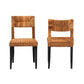 Baxton Studio bali & pari Manrico Modern Bohemian Dark Brown Finished Wood and Natural Rattan 2-Piece Dining Chair Set | Dining Chairs | Modishstore - 3