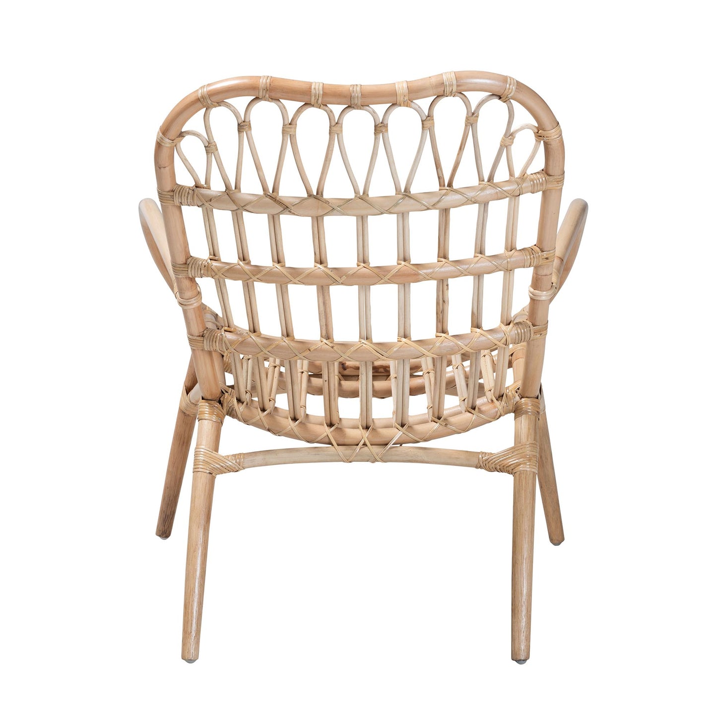 Baxton Studio bali & pari Bajo Modern Bohemian Natural Brown Rattan Arm Chair | Armchairs | Modishstore - 7