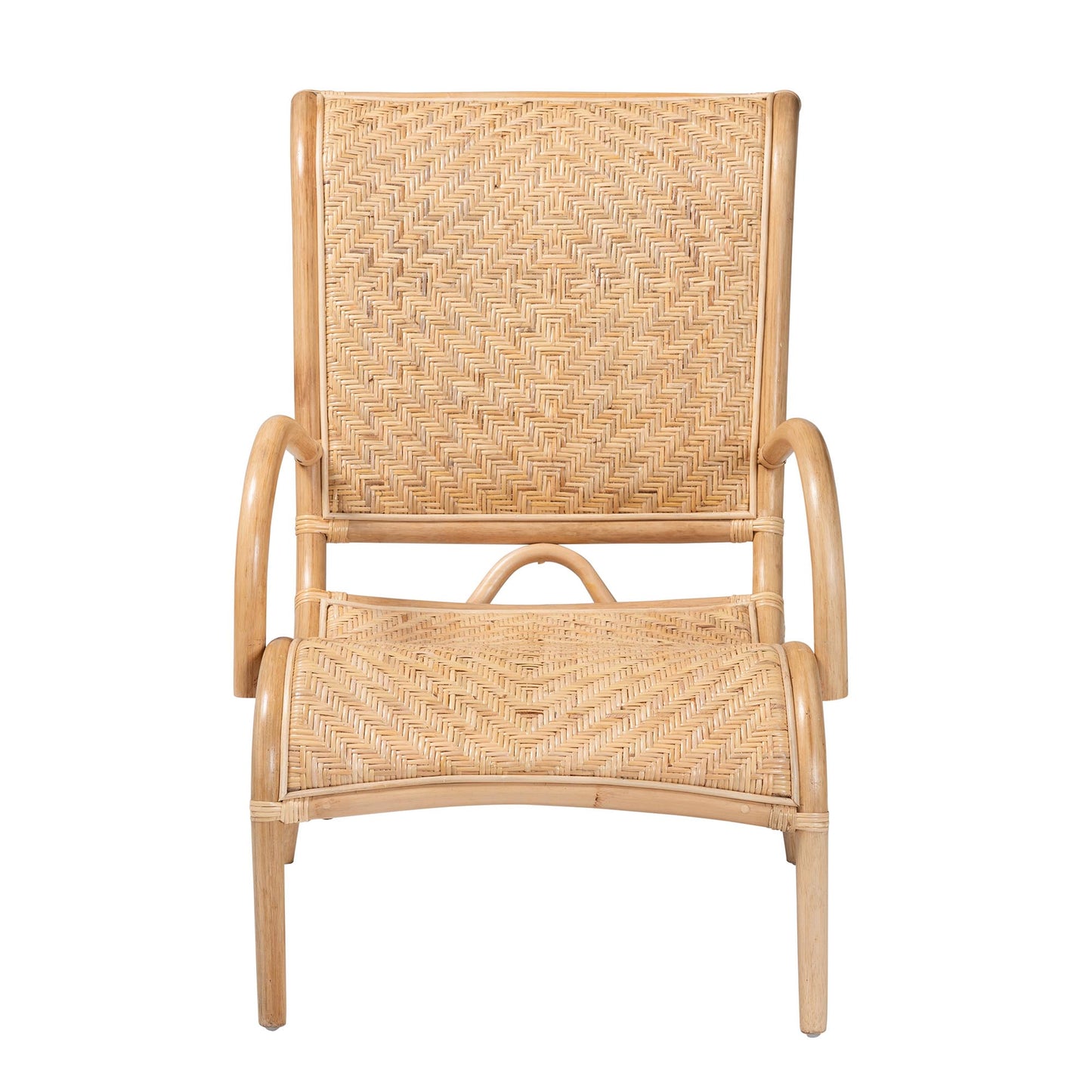 Baxton Studio bali & pari Madura Modern Bohemian Natural Brown Rattan Lounge Chair | Accent Chairs | Modishstore - 3