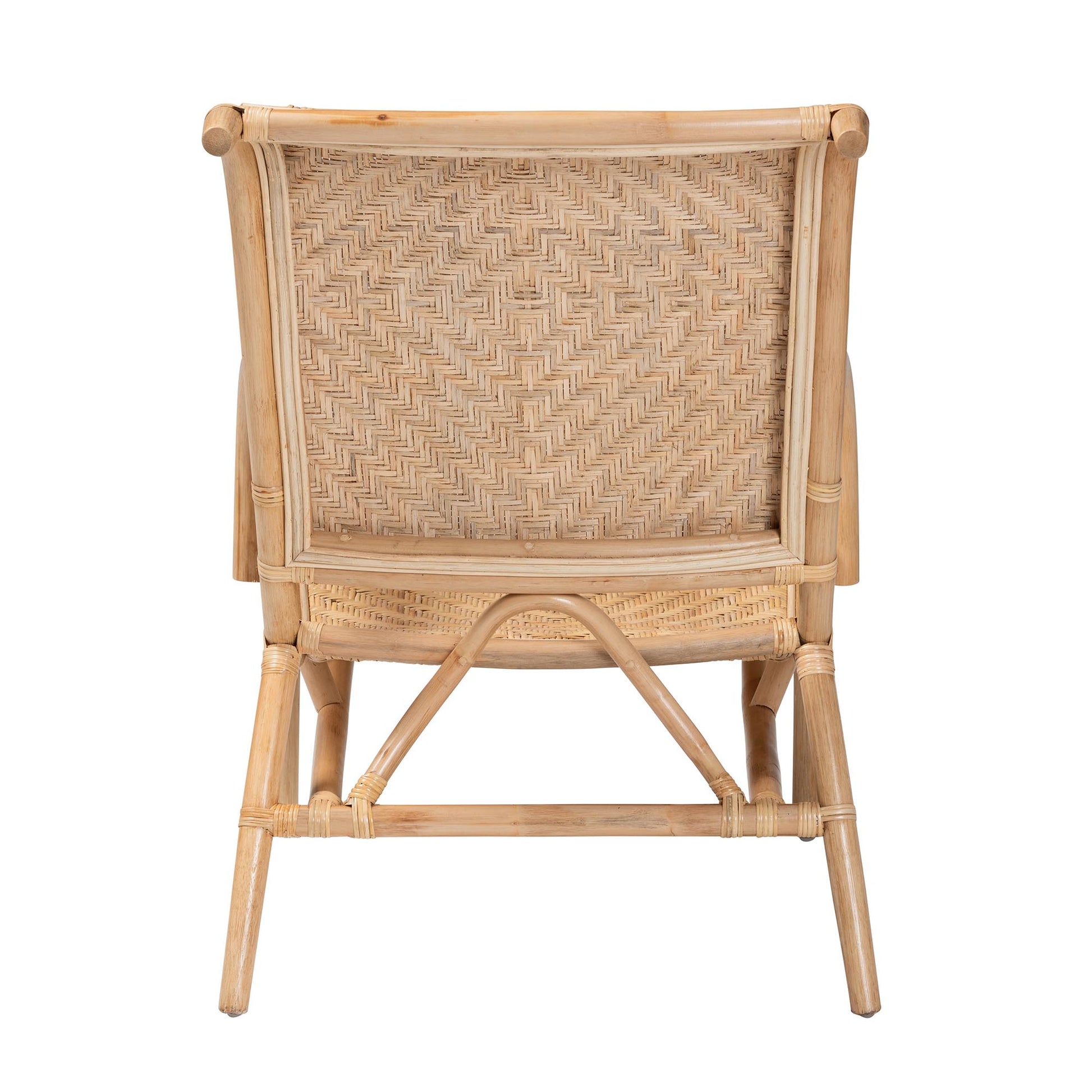 Baxton Studio bali & pari Madura Modern Bohemian Natural Brown Rattan Lounge Chair | Accent Chairs | Modishstore - 5