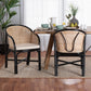 Baxton Studio bali & pari Miranda Modern Bohemian Two-Tone Black and Natural Brown Rattan 2-Piece Dining Chair Set | Dining Chairs | Modishstore