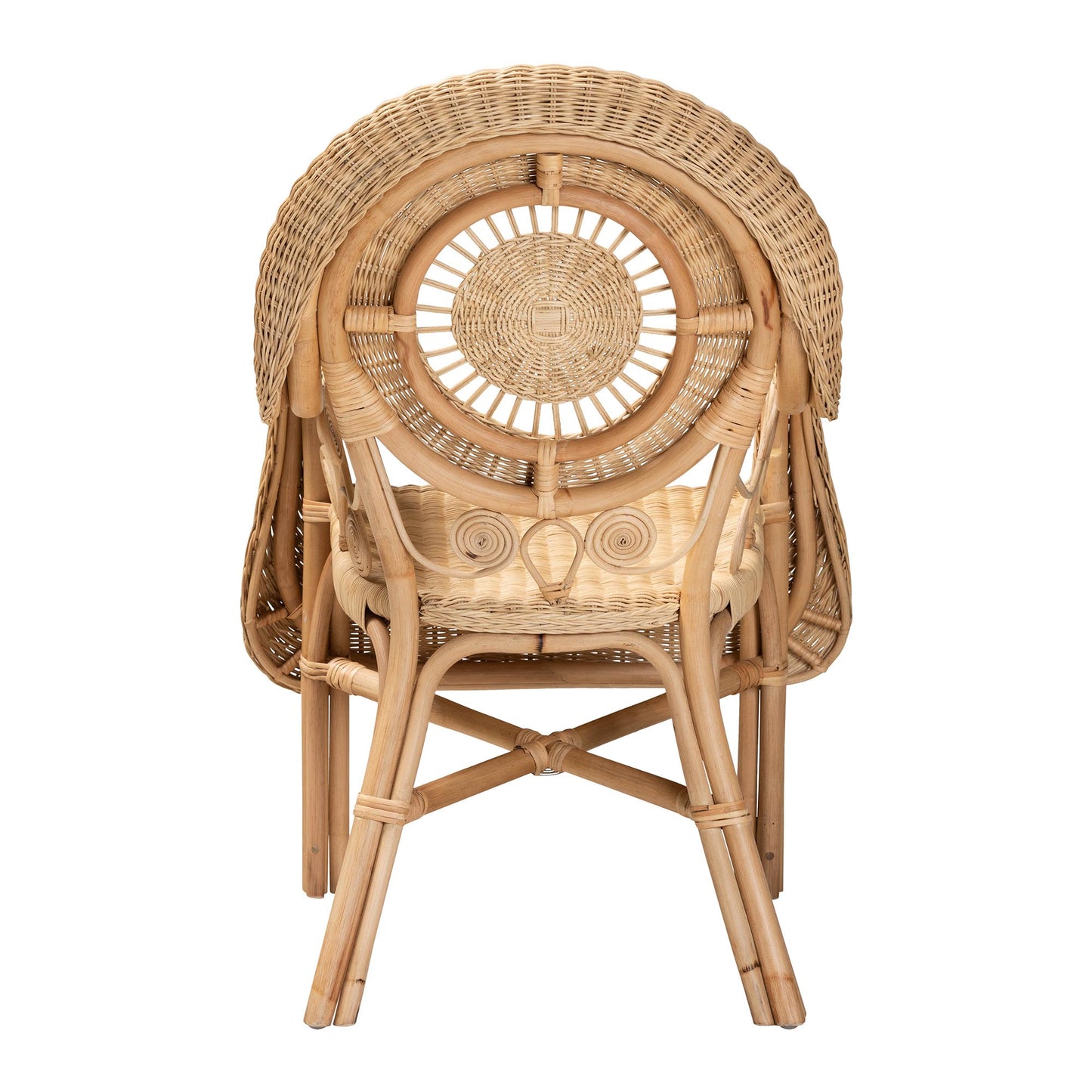 Baxton Studio bali & pari Putri Modern Bohemian Natural Rattan Arm Chair | Accent Chairs | Modishstore - 5