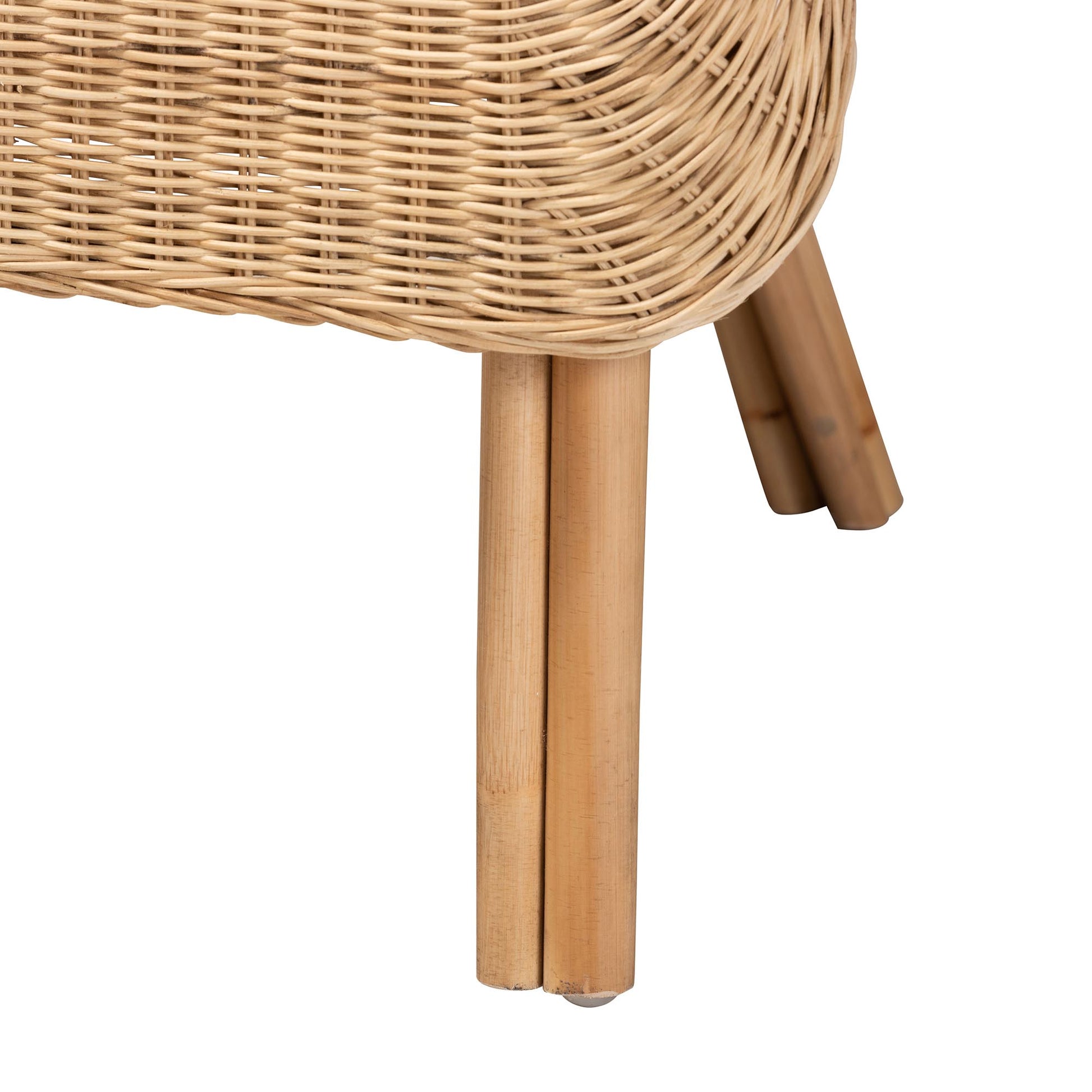 Baxton Studio bali & pari Putri Modern Bohemian Natural Rattan Arm Chair | Accent Chairs | Modishstore - 7