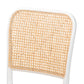 Baxton Studio Neah Japandi White Wood and Natural Rattan 2-Piece Dining Chair Set | Dining Chairs | Modishstore - 7