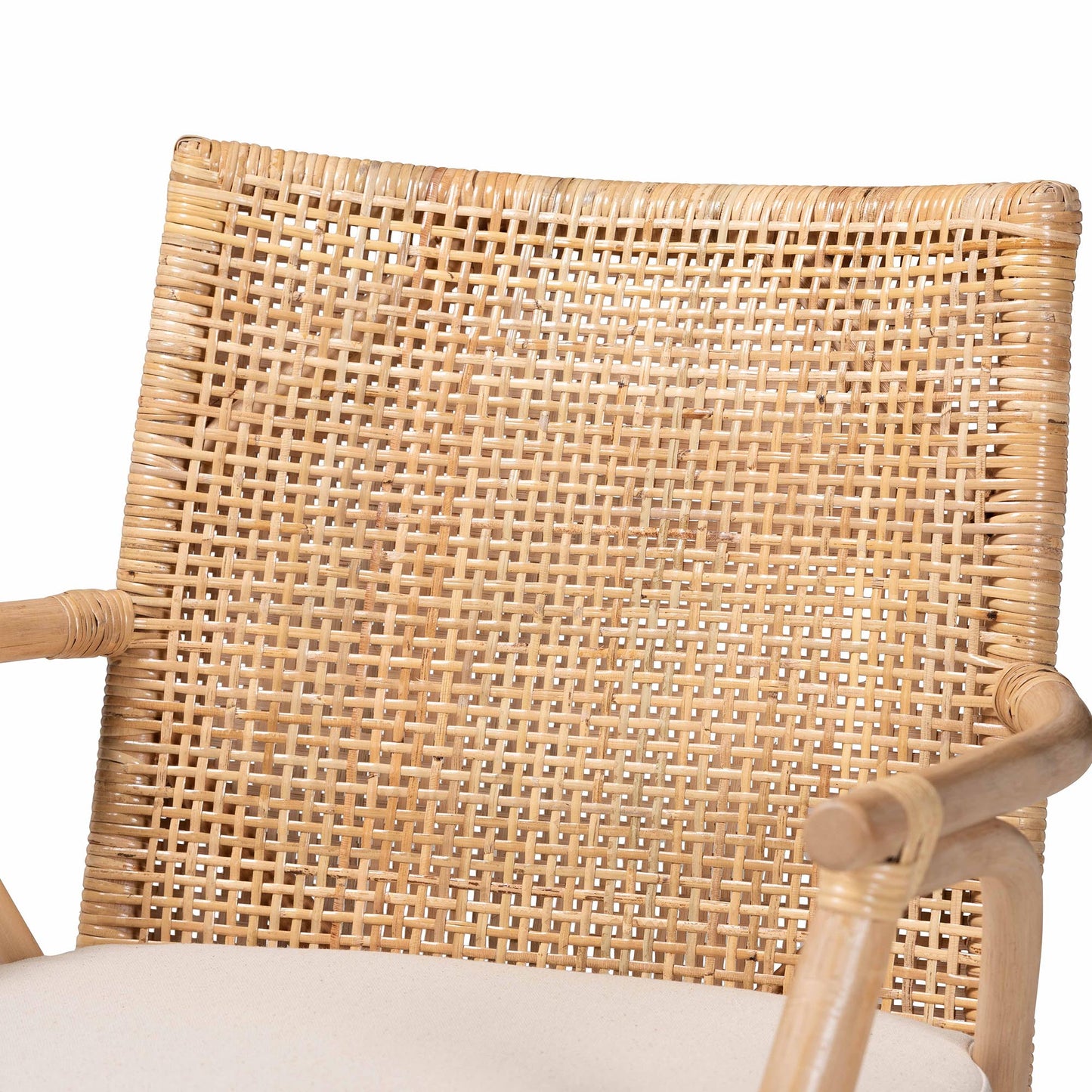 Baxton Studio bali & pari Storsel Modern Bohemian Natural Brown Finished Teak Wood and Rattan Dining Chair | Dining Chairs | Modishstore - 6