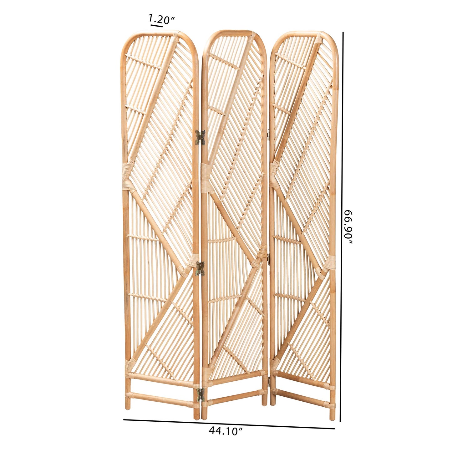 Baxton Studio bali & pari Firenze Modern Bohemian Natural Brown Rattan Room Divider | Room Dividers | Modishstore - 5