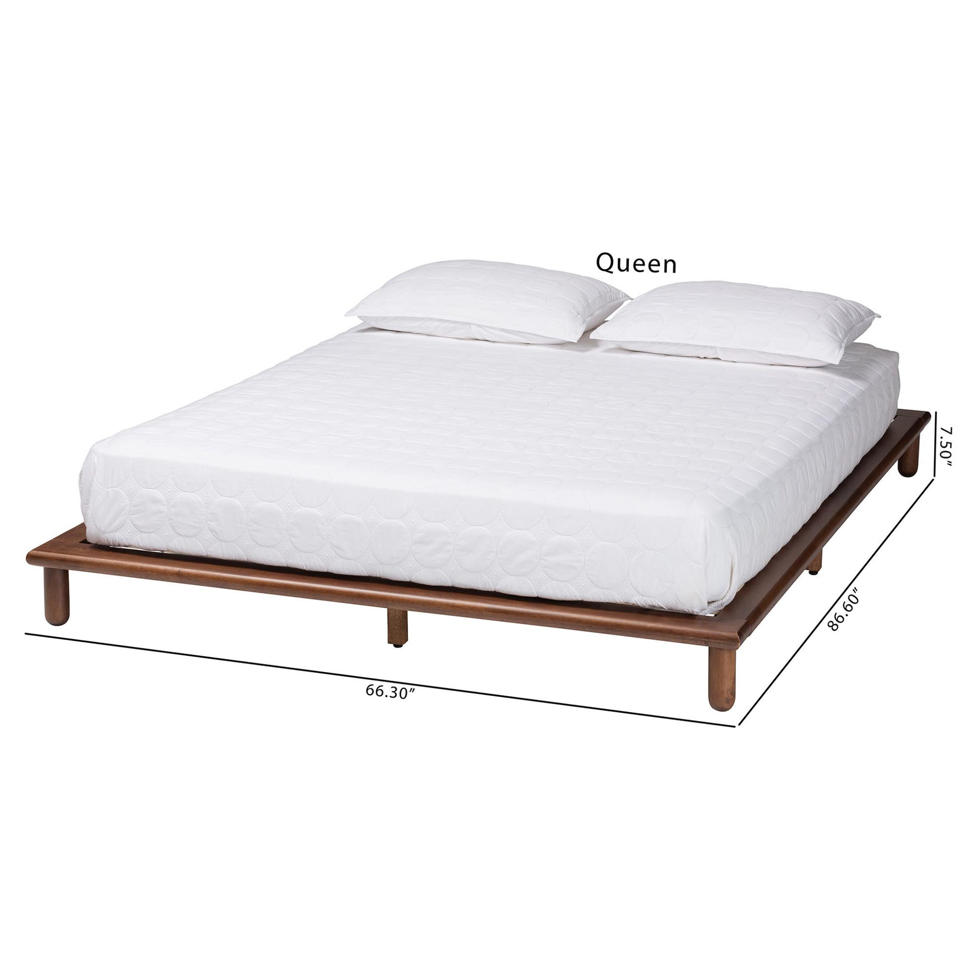 Baxton Studio Alivia Mid-Century Modern Walnut Brown Finished Wood King Size Bed Frame | Beds | Modishstore - 2