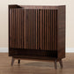 Baxton Studio Delaire Mid-Century Modern Walnut Brown Finished Wood Shoe Cabinet | Cabinets | Modishstore - 10