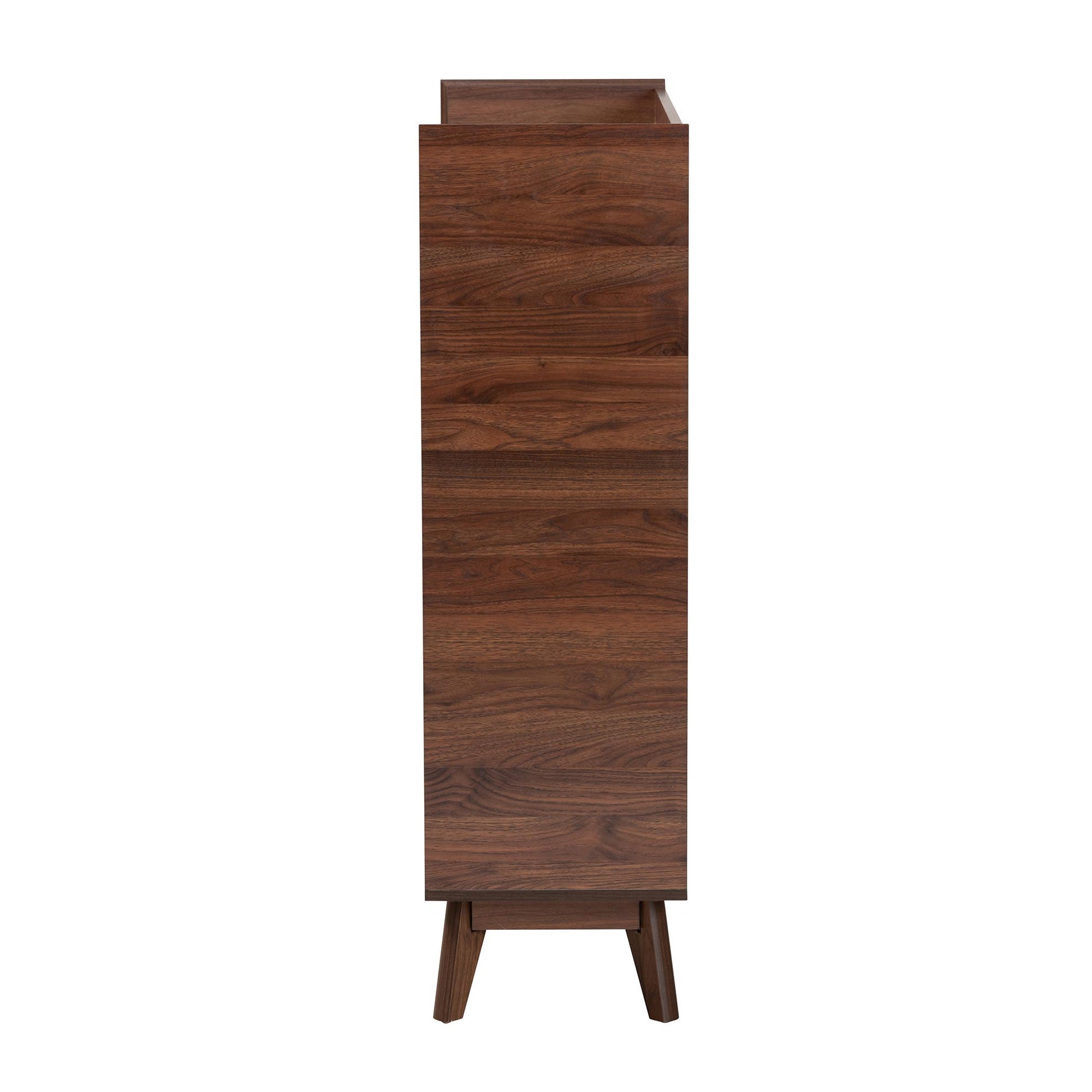 Baxton Studio Delaire Mid-Century Modern Walnut Brown Finished Wood Shoe Cabinet | Cabinets | Modishstore - 5