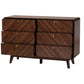 Baxton Studio Markell Mid-Century Modern Transitional Walnut Brown Finished Wood 6-Drawer Dresser | Dressers | Modishstore - 5