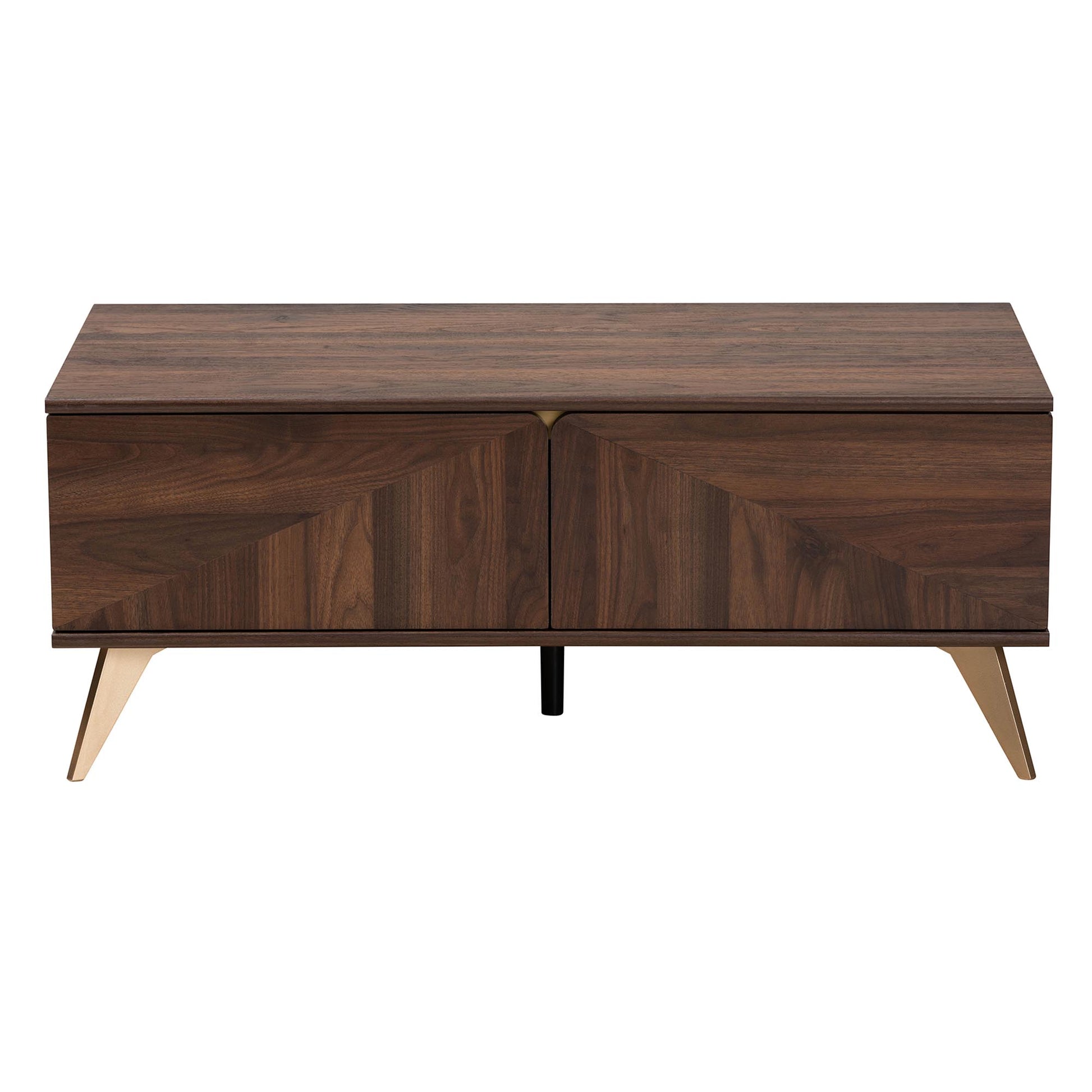 Baxton Studio Graceland Mid-Century Modern Transitional Walnut Brown Finished Wood 2-Drawer Coffee Table | Coffee Tables | Modishstore - 7