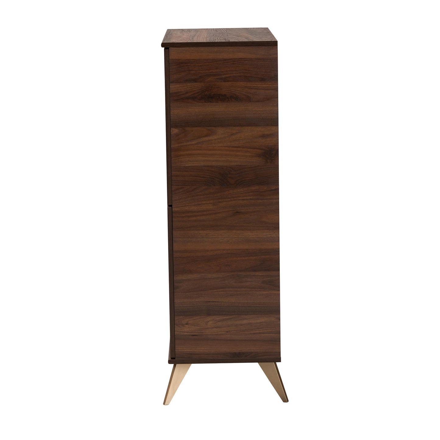 Baxton Studio Graceland Mid-Century Modern Transitional Walnut Brown Finished Wood Shoe Cabinet | Cabinets | Modishstore - 5