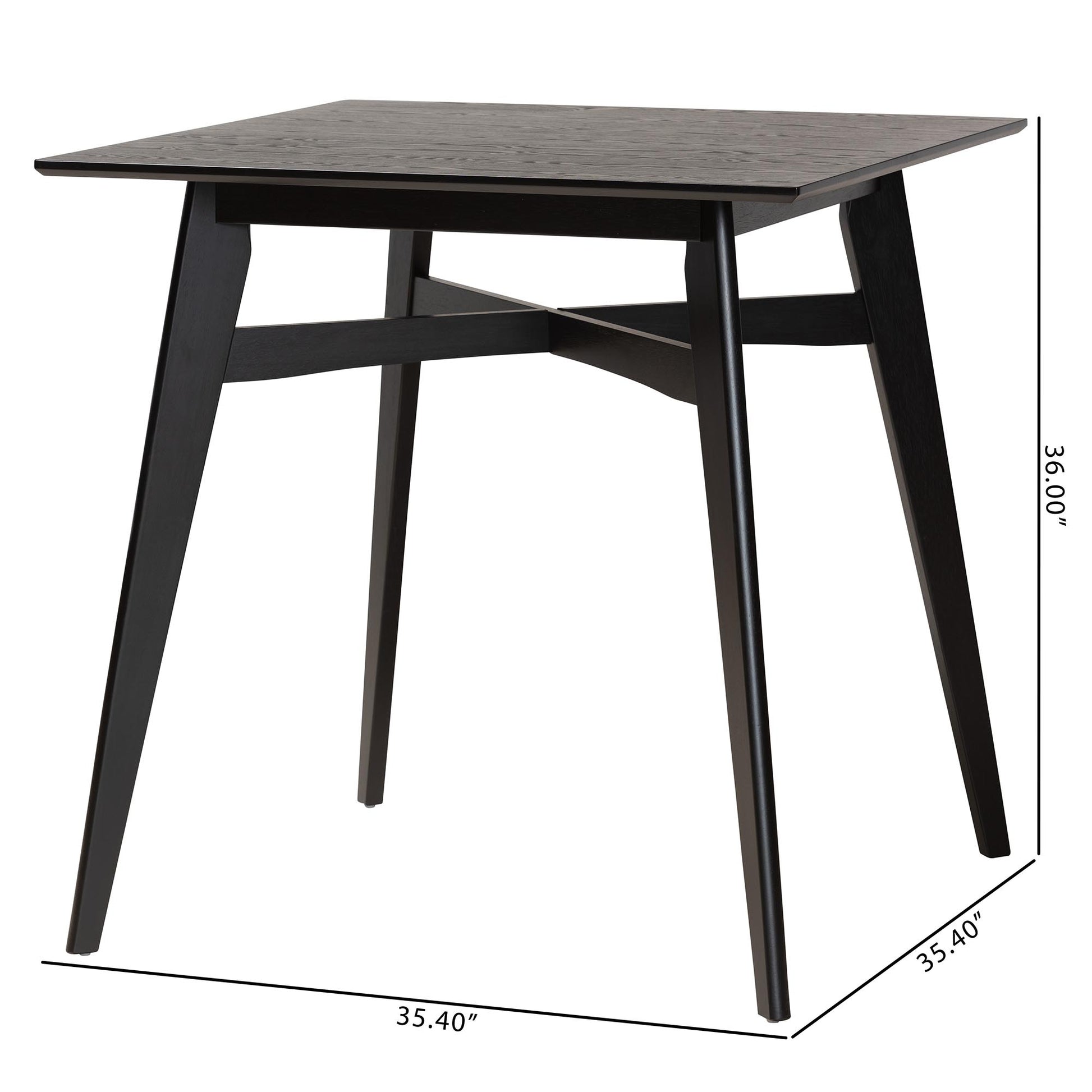 Baxton Studio Leena Mid-Century Modern Black Finished Wood Counter Height Pub Table | Bar Tables | Modishstore - 8