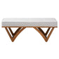 Baxton Studio Chenoa Japandi Light Grey Boucle Fabric and Walnut Brown Finished Wood Bench | Benches | Modishstore - 3