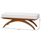 Baxton Studio Orella Japandi Cream Boucle Fabric and Walnut Brown Finished Wood Bench | Benches | Modishstore - 8