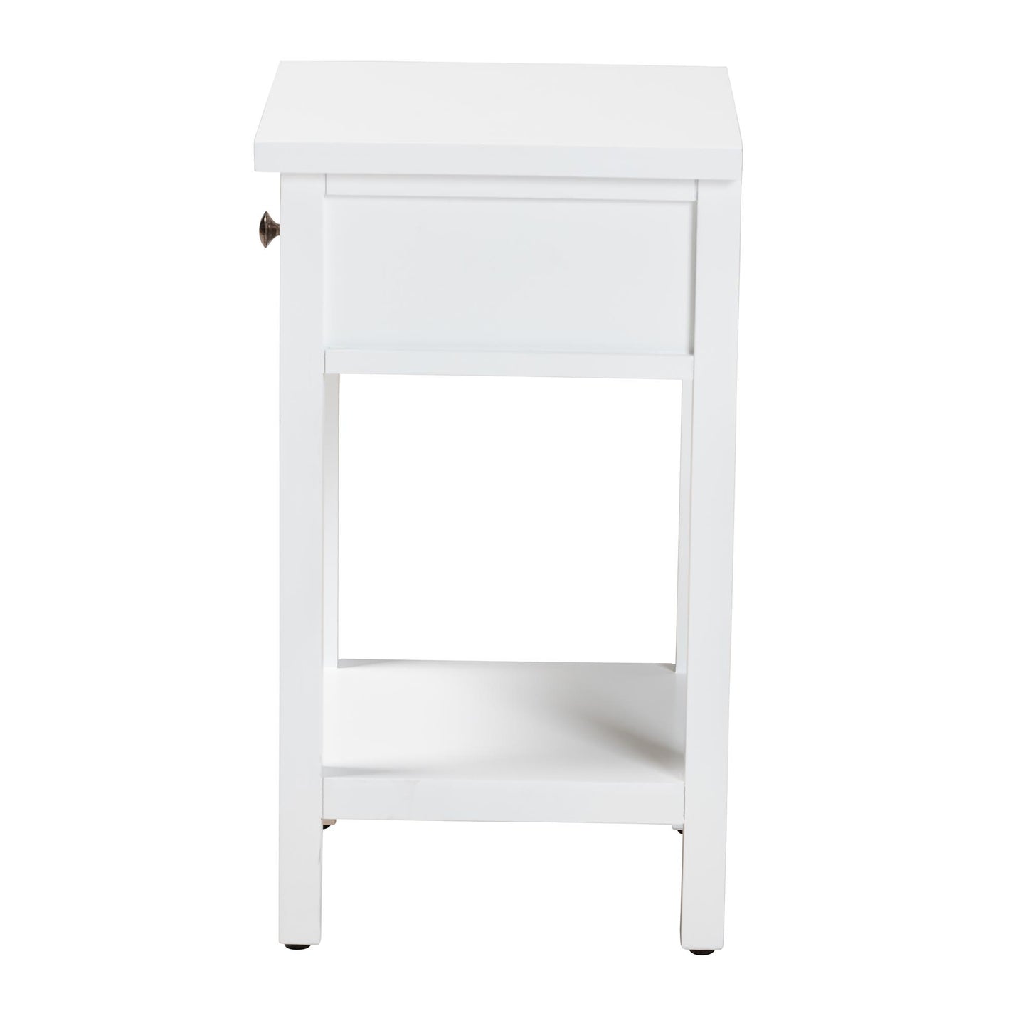 Baxton Studio Yelena Classic and Traditional White Finished Wood 1-Drawer End Table | End Tables | Modishstore - 5